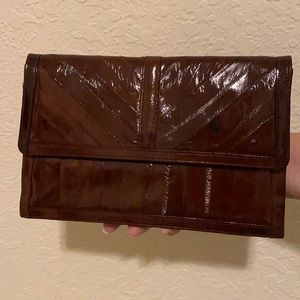 Eel skin Clutch hand bag